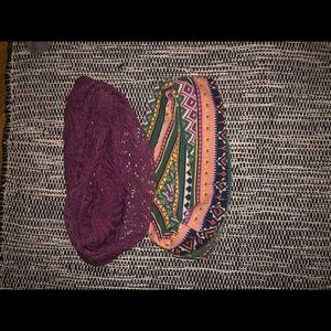 Two patterned headbands